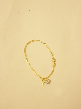 Pulseira "coração+cadeado"